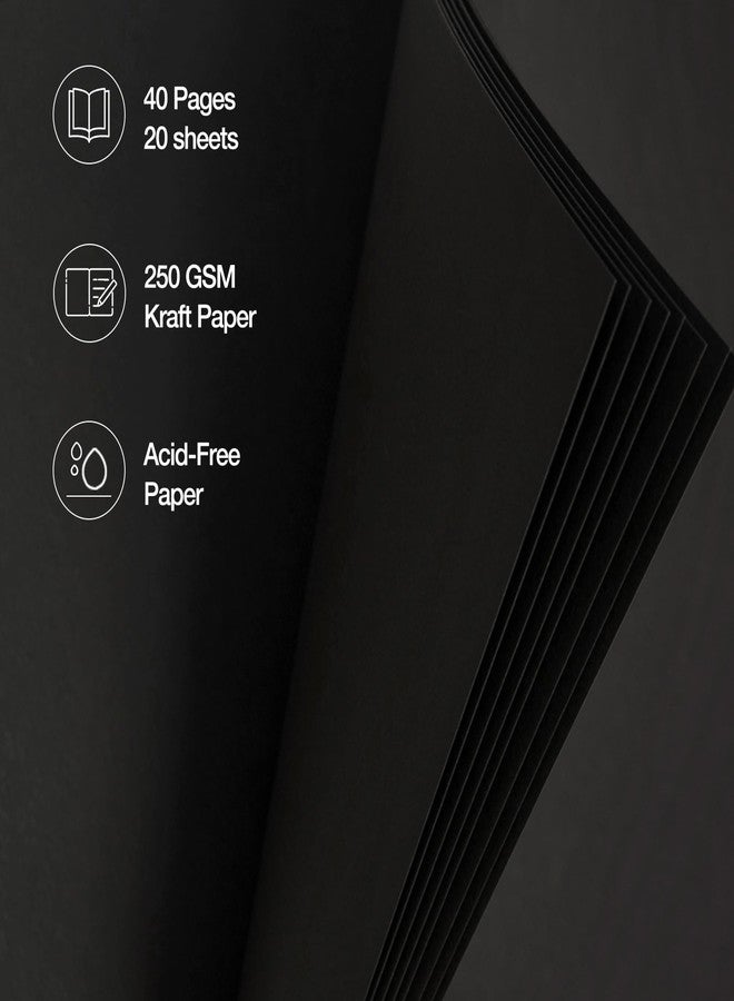 potricher 7 x 7 Inch DIY Scrapbook Album 40 Pages Hardcover Kraft Paper Scrap Book Photo Albums Memory Book for Wedding and Anniversary Family (Black, 7 Inch) - Image 5